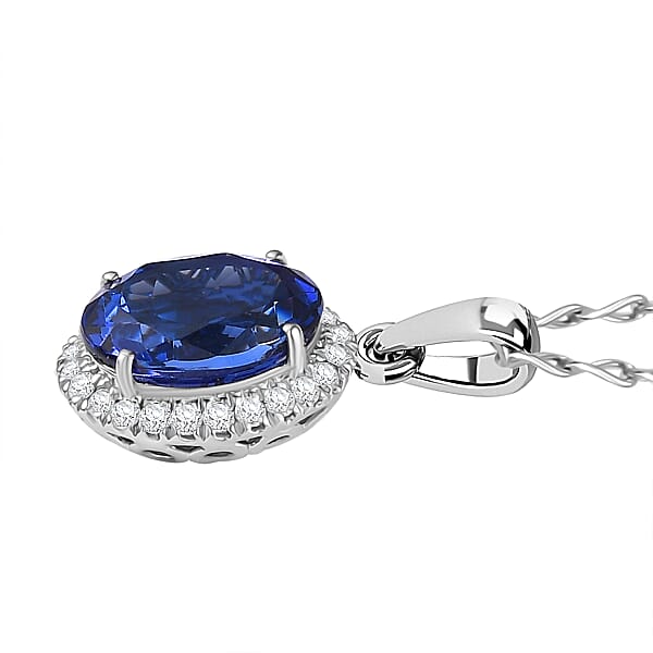 Shop Lc Certified & Appraised Rhapsody AAAA Tanzanite And E-F VS Diamond 3.33 Ctw Pendant Necklace In 950 Platinum 20 Inches (Del. In 10-15 Days)
