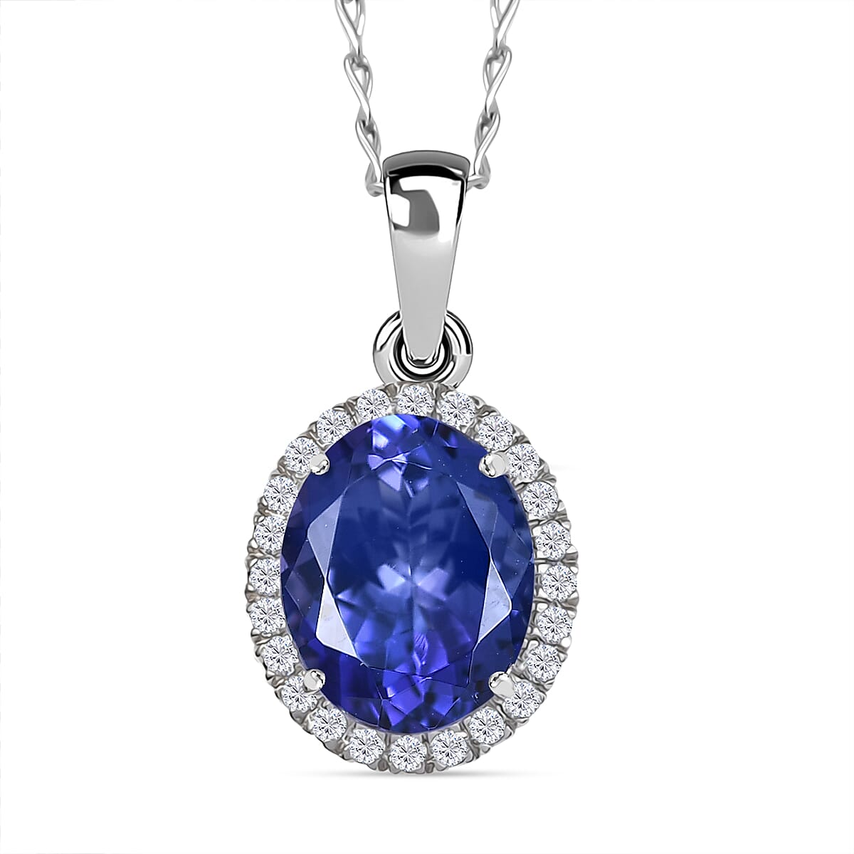 shop lc Certified & Appraised Rhapsody AAAA Tanzanite and E-F VS Diamond 3.33 ctw Pendant Necklace in 950 Platinum 20 Inches (Del. in 10-15 Days)