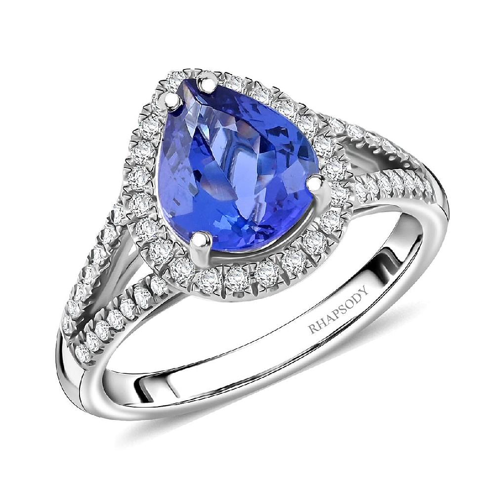 shop lc Certified & Appraised Rhapsody AAAA Tanzanite and E-F VS Diamond 3.10 ctw Ring in 950 Platinum 7.84 Grams