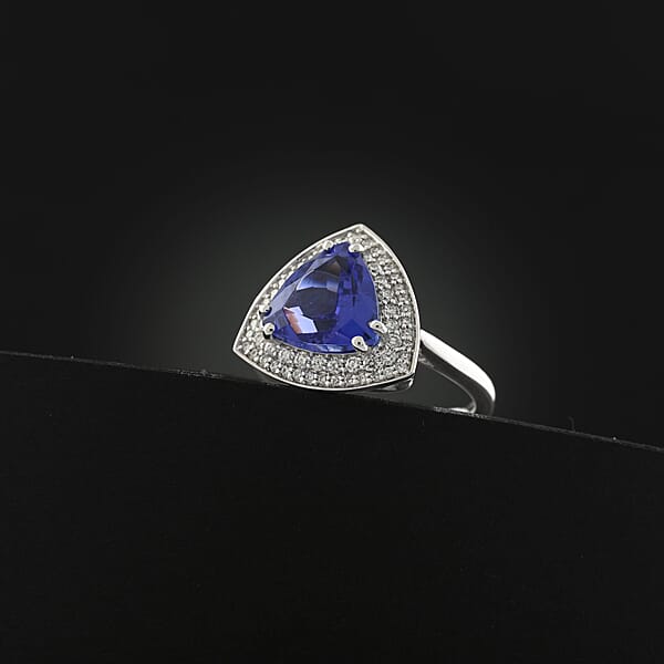 Shop Lc Certified & Appraised Rhapsody AAAA Tanzanite And E-F VS Diamond 3.50 Ctw Ring In 950 Platinum 6.80 Grams