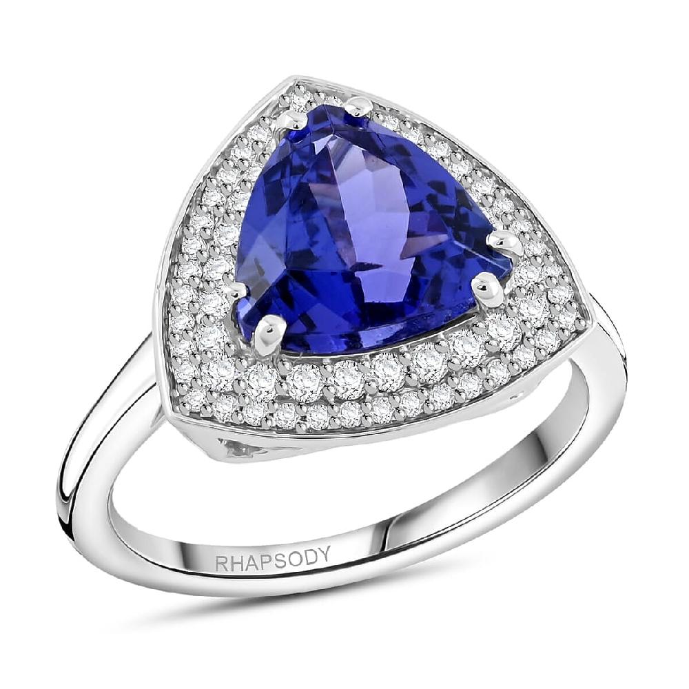 shop lc Certified & Appraised Rhapsody AAAA Tanzanite and E-F VS Diamond 3.50 ctw Ring in 950 Platinum 6.80 Grams