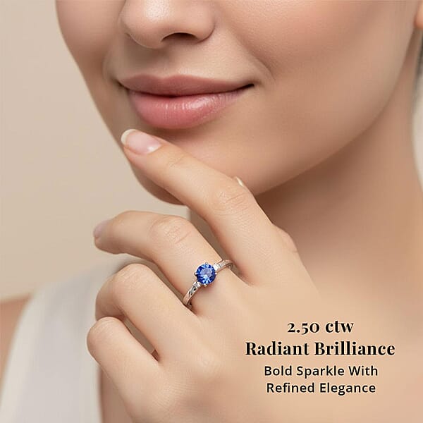 Shop Lc Certified & Appraised Rhapsody AAAA Tanzanite And E-F VS Diamond 2.50 Ctw Ring In 950 Platinum 7.30 Grams