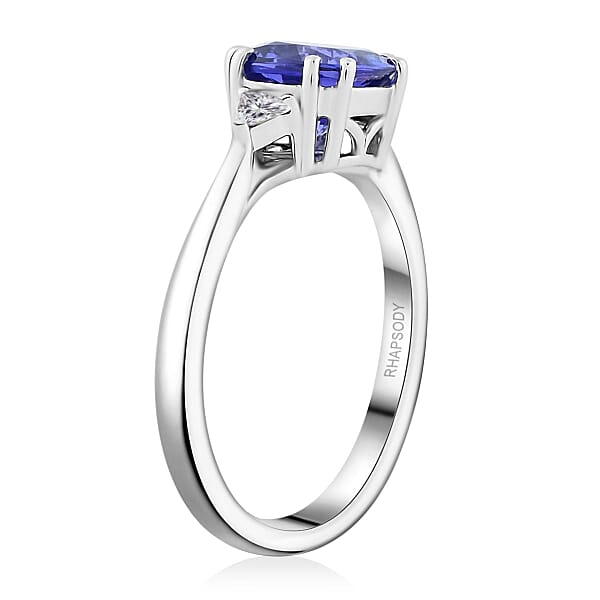 Shop Lc Certified & Appraised Rhapsody AAAA Tanzanite And E-F VS Diamond 2.60 Ctw Ring In 950 Platinum 5.60 Grams