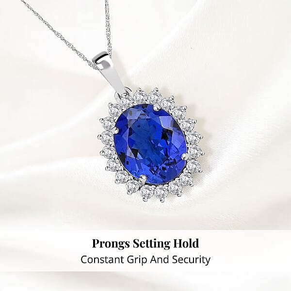 Shop Lc Certified & Appraised Rhapsody AAAA Tanzanite And E-F VS Diamond 4.25 Ctw Sunburst Pendant Without Chain In 950 Platinum