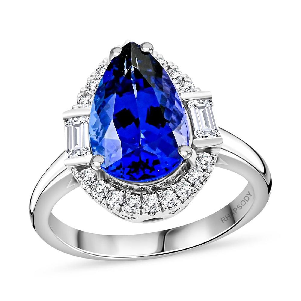 shop lc Certified & Appraised Rhapsody AAAA Tanzanite and E-F VS Diamond 4.80 ctw Ring in 950 Platinum 8.35 Grams