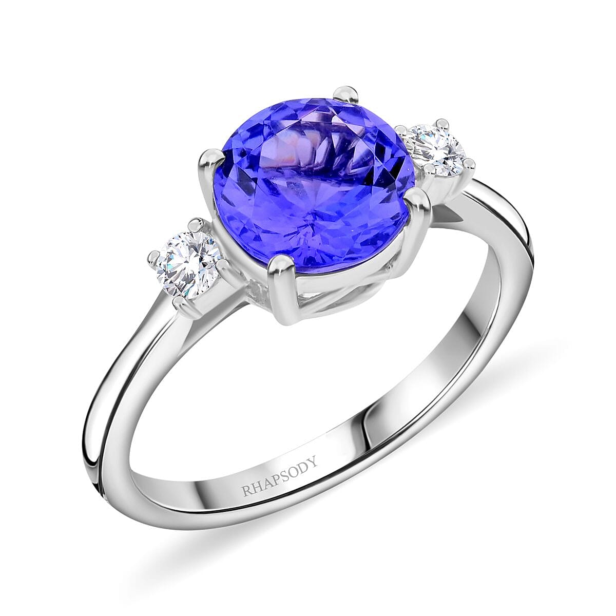 shop lc Certified & Appraised Rhapsody AAAA Tanzanite and E-F VS Diamond 2.00 ctw Ring in 950 Platinum 4.54 Grams