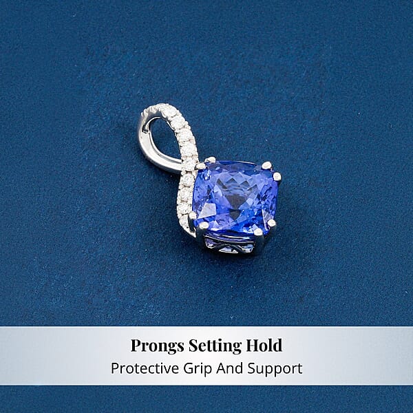 Shop Lc Certified & Appraised Rhapsody AAAA Tanzanite And E-F VS Diamond 2.80 Ctw Pendant Necklace 18 Inches 4.51 Grams