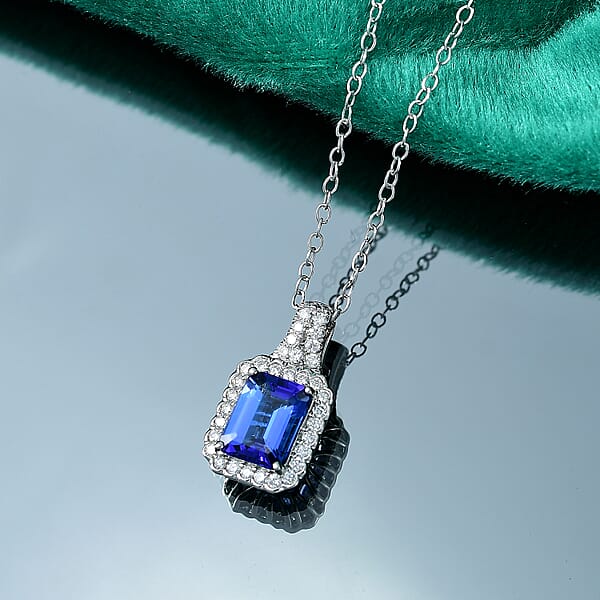 Shop Lc Certified & Appraised Rhapsody AAAA Tanzanite And E-F VS Diamond 2.93 Ctw Pendant Necklace In 950 Platinum 20 Inches