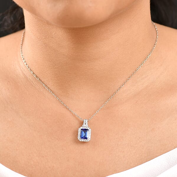 Shop Lc Certified & Appraised Rhapsody AAAA Tanzanite And E-F VS Diamond 2.93 Ctw Pendant Necklace In 950 Platinum 20 Inches