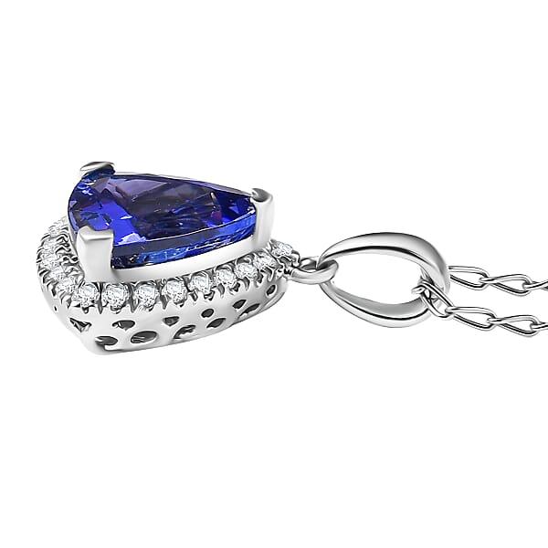 Shop Lc Certified & Appraised Rhapsody AAAA Tanzanite And E-F VS Diamond 3.18 Ctw Pendant Necklace In 950 Platinum 20 Inches (Del. In 10-15 Days)