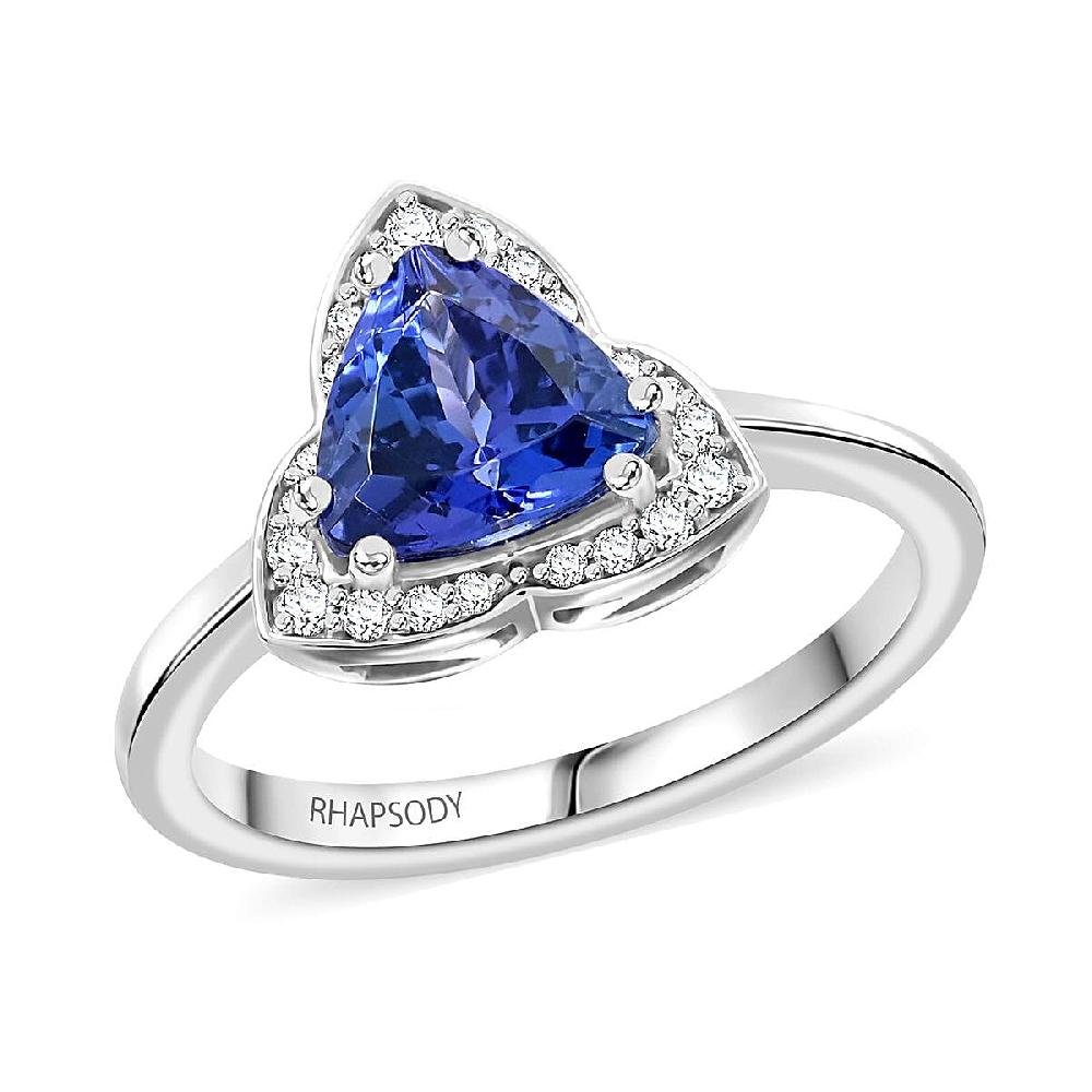 shop lc Certified & Appraised Rhapsody AAAA Tanzanite and E-F VS Diamond 1.50 ctw Ring in 950 Platinum 5.85 Grams