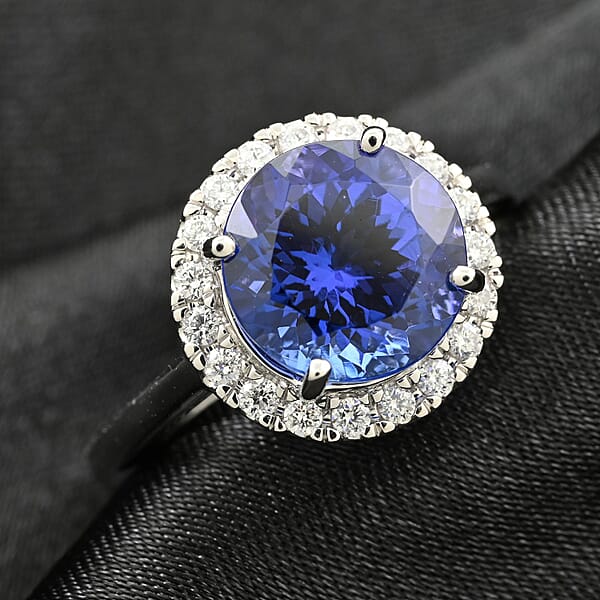 Shop Lc Certified & Appraised Rhapsody AAAA Tanzanite And E-F VS Diamond 3.00 Ctw Ring In 950 Platinum 6.20 Grams