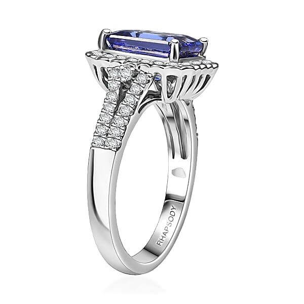Shop Lc Certified & Appraised Rhapsody AAAA Tanzanite And E-F VS Diamond 3.00 Ctw Ring In 950 Platinum