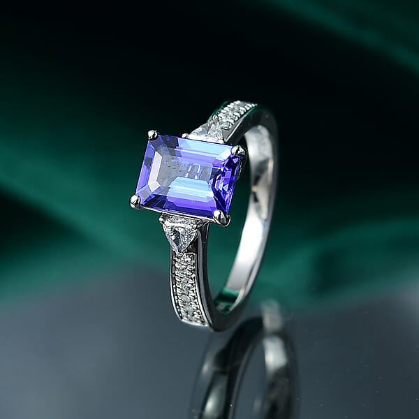 Shop Lc Certified & Appraised Rhapsody AAAA Tanzanite And E-F VS Diamond 2.91 Ctw Ring In 950 Platinum 6.05 Grams
