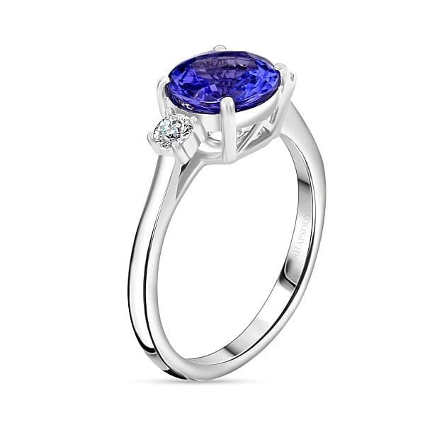 Shop Lc Certified & Appraised Rhapsody AAAA Tanzanite And E-F VS Diamond 2.00 Ctw Ring In 950 Platinum 4.54 Grams