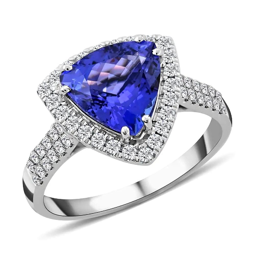 shop lc Certified & Appraised Rhapsody AAAA Tanzanite and E-F VS Diamond 4.15 ctw Ring in 950 Platinum 7.45 Grams