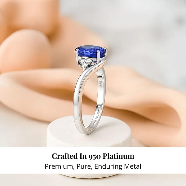 Shop Lc Certified & Appraised Rhapsody AAAA Tanzanite And E-F VS Diamond 2.80 Ctw Ring In 950 Platinum 6.25 Grams (Del. In 10-15 Days)