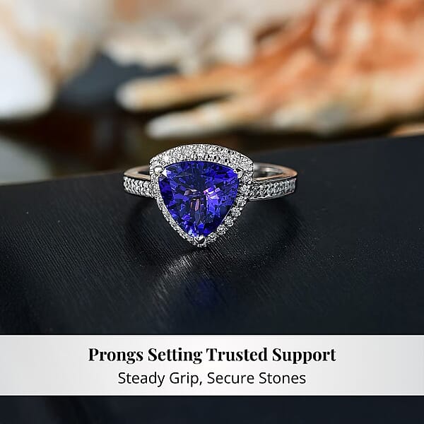 Shop Lc Certified & Appraised Rhapsody AAAA Tanzanite And E-F VS Diamond 4.22 Ctw Ring In 950 Platinum 7.57 Grams