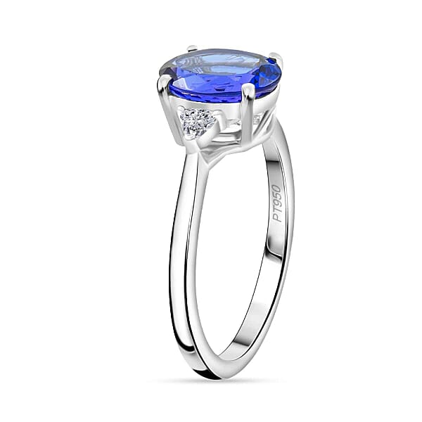 Shop Lc Certified & Appraised Rhapsody AAAA Tanzanite And E-F VS Diamond 2.75 Ctw Ring In 950 Platinum 5.20 Grams
