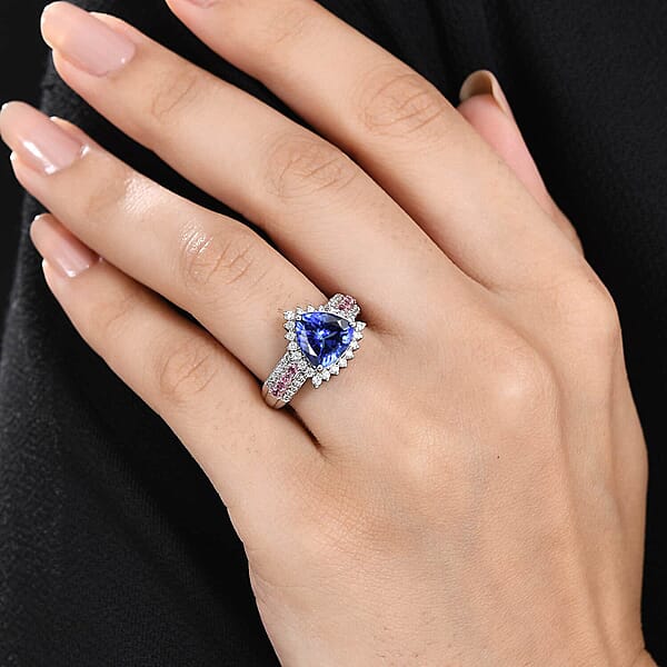 Shop Lc Certified & Appraised Rhapsody AAAA Tanzanite Mahenge Spinel And E-F VS Diamond 3.75 Ctw Ring In 950 Platinum 7.60 Grams