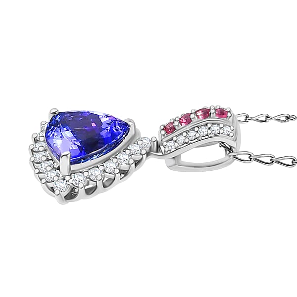 Shop Lc Certified & Appraised Rhapsody AAAA Tanzanite Mahenge Spinel And E-F VS Diamond 2.80 Ctw Pendant Necklace In 950 Platinum 4.70 Grams 20 Inches