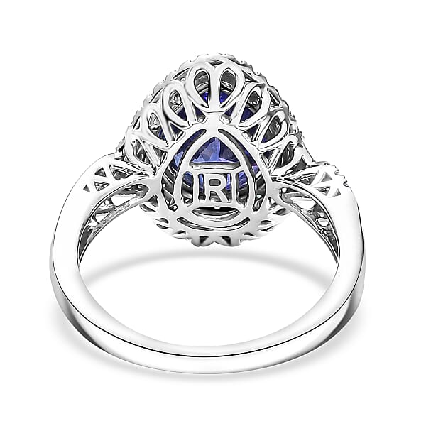 Shop Lc Certified & Appraised Rhapsody AAAA Tanzanite Paraiba Tourmaline And E-F VS2 Diamond 5.15 Ctw Ring In 950 Platinum 8.20 Grams