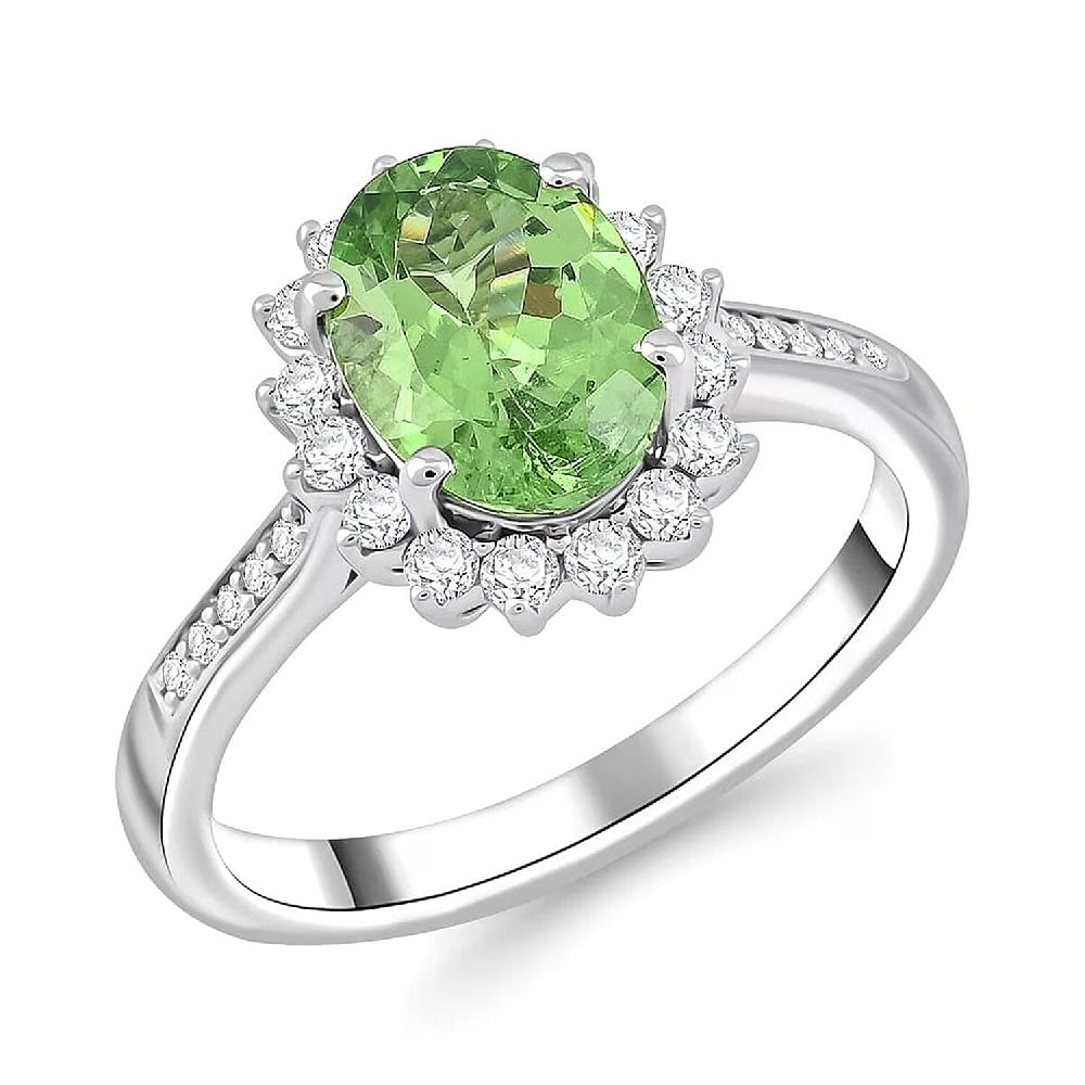 shop lc Certified & Appraised Rhapsody AAAA Tsavorite Garnet and E-F VS Diamond 1.60 ctw Ring in 950 Platinum 5.90 Grams