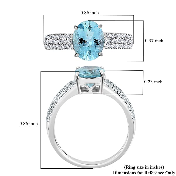 Shop Lc Certified Iliana 18K White Gold AAA Santa Maria Aquamarine And G-H SI Diamond Ring 2.00 Ctw