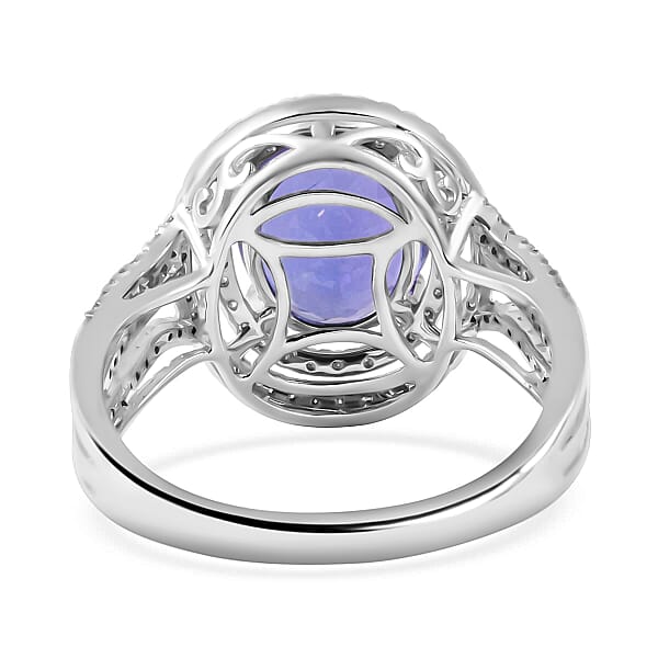 Shop Lc Certified Iliana 18K White Gold AAA Tanzanite And G-H SI Diamond Ring 4.30 Grams 3.80 Ctw