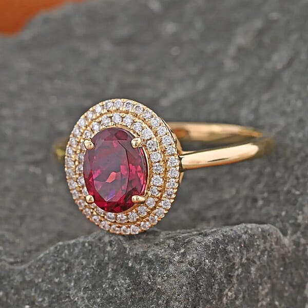 Shop Lc Certified Iliana AAA Ouro Fino Rubellite Diamond Ring In 18K Yellow Gold 1.70 Ctw
