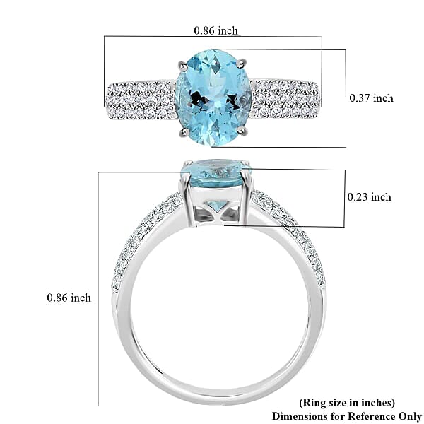 Shop Lc Certified Iliana AAA Santa Maria Aquamarine And G-H SI Diamond 2.00 Ctw Ring In 18K White Gold