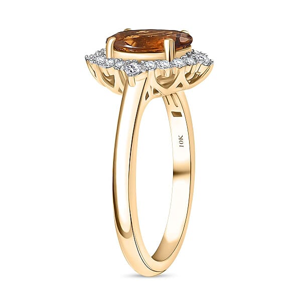 Shop Lc Certified Luxoro AAA Golden Turkizite Diamond Ring In 10K Yellow Gold 2.60 Ctw
