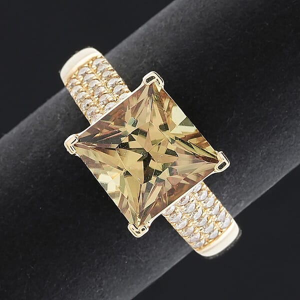 Shop Lc Certified Luxoro AAA Turkizite Diamond Ring In 10K Yellow Gold 4.36 Ctw