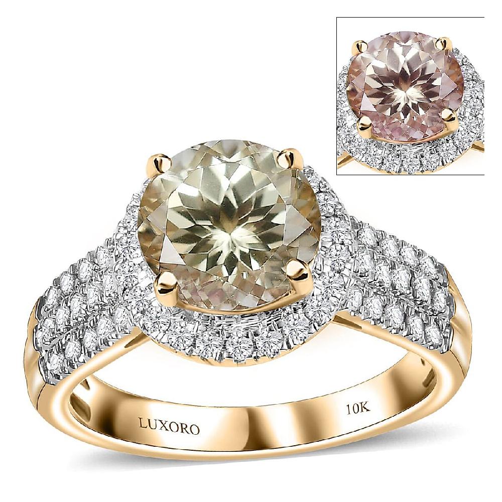 shop lc Certified Luxoro AAA Turkizite Diamond Ring in 10K Yellow Gold 3.00 ctw