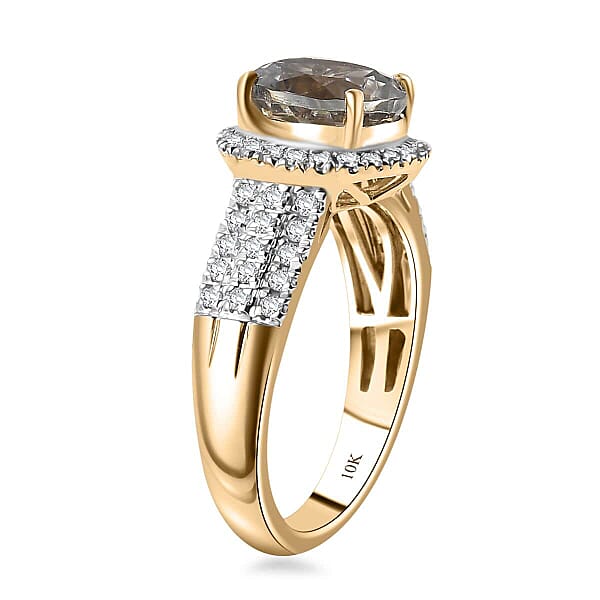 Shop Lc Certified Luxoro AAA Turkizite Diamond Ring In 10K Yellow Gold 3.00 Ctw