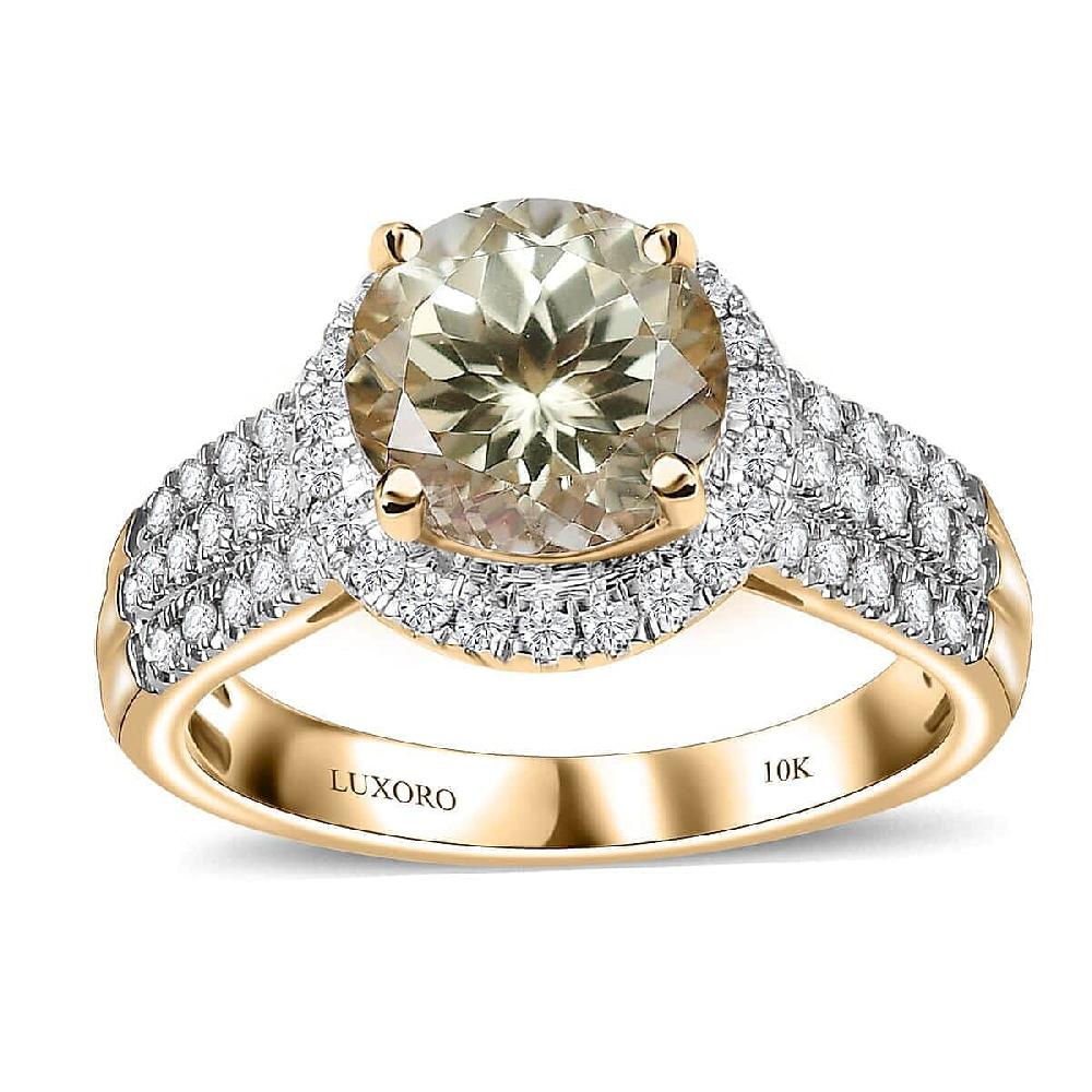 shop lc Certified Luxoro AAA Turkizite Diamond Ring in 10K Yellow Gold 3.00 ctw