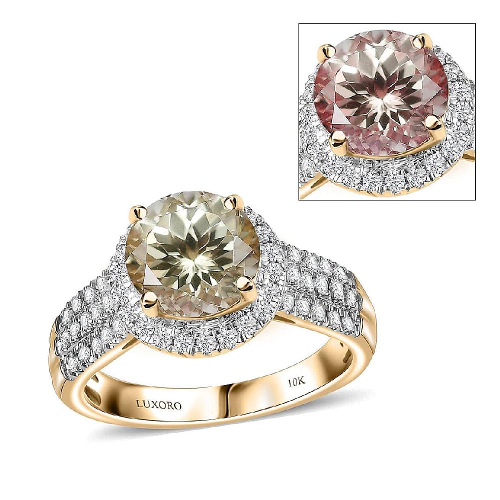shop lc Certified Luxoro AAA Turkizite Diamond Ring in 10K Yellow Gold 3.00 ctw