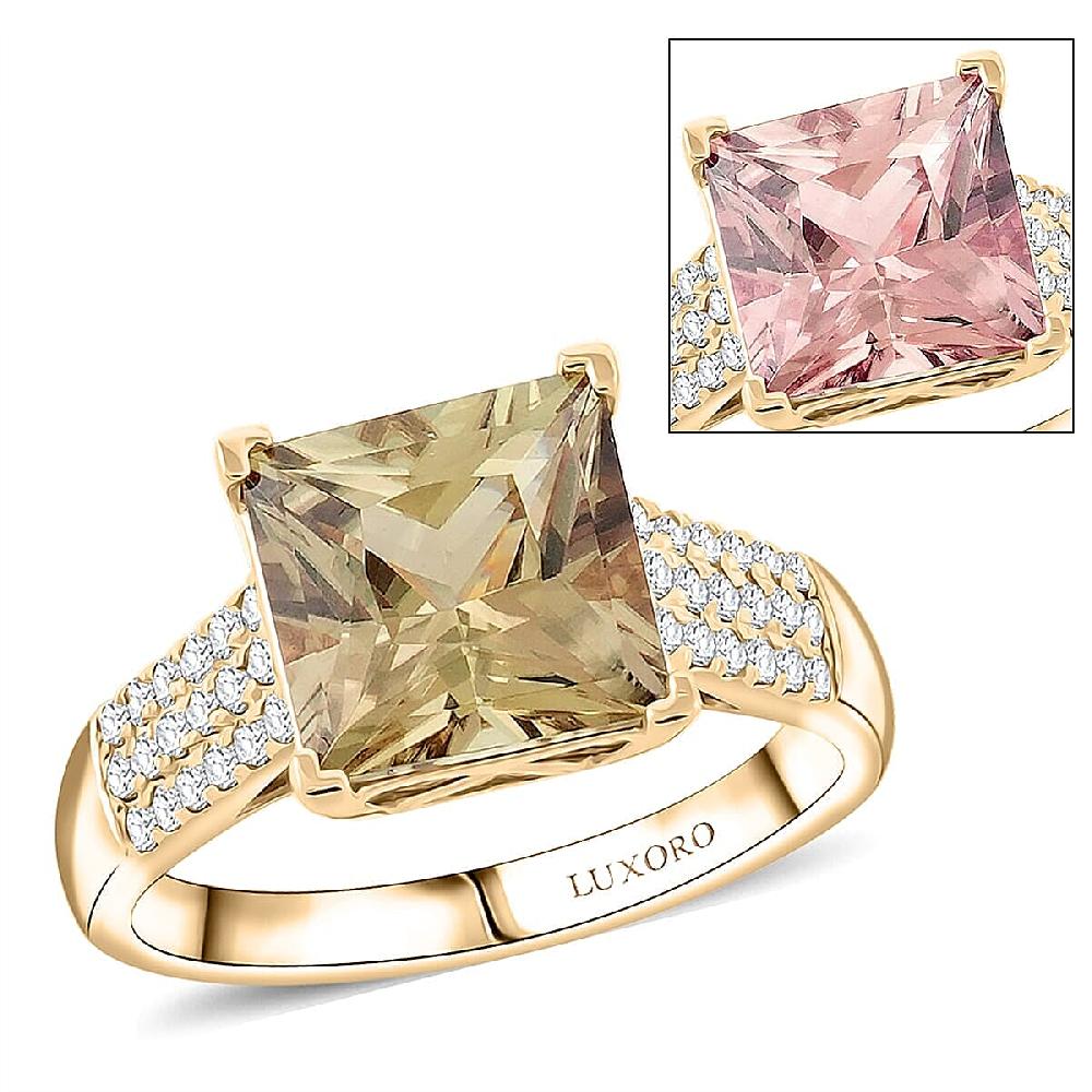 shop lc Certified Luxoro AAA Turkizite Diamond Ring in 10K Yellow Gold 4.36 ctw