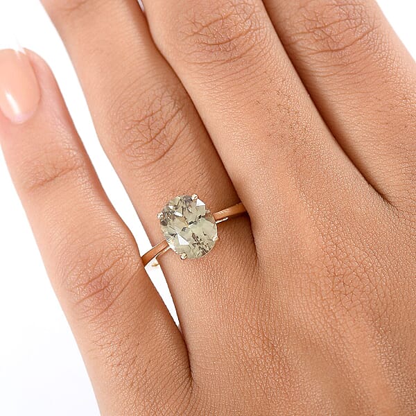 Shop Lc Certified Luxoro AAA Turkizite Solitaire Ring In 10K Yellow Gold 3.26 Ctw