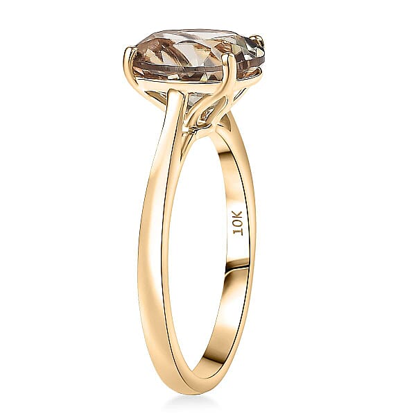 Shop Lc Certified Luxoro AAA Turkizite Solitaire Ring In 10K Yellow Gold 3.26 Ctw