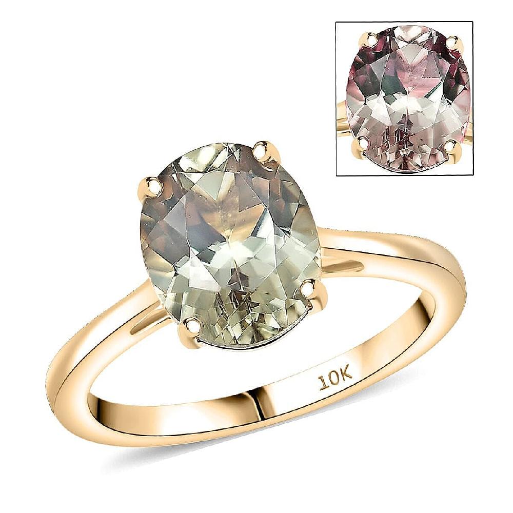 shop lc Certified Luxoro AAA Turkizite Solitaire Ring in 10K Yellow Gold 3.26 ctw