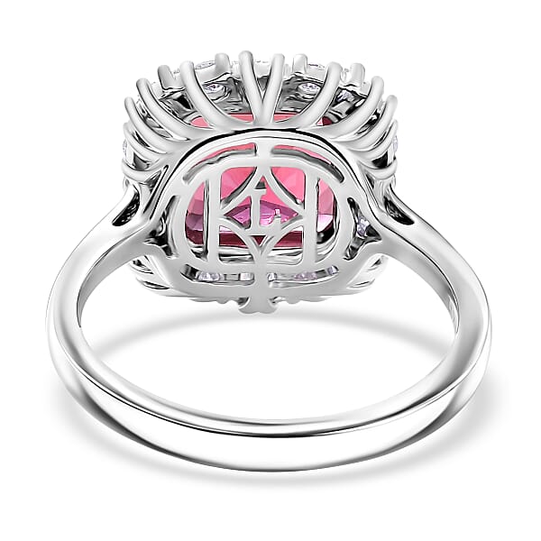 Shop Lc Certified Luxuriant AAA Asscher Cut Lab Grown Bixbite Diamond Ring In 10K White Gold 3.50 Ctw