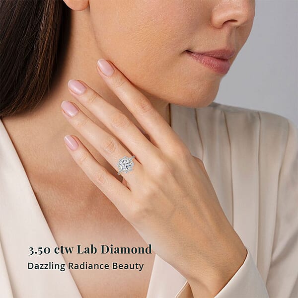 Shop Lc Certified Luxuriant Lab Grown Diamond Ring In 14K Yellow Gold 3.50 Ctw