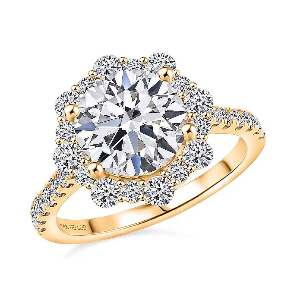 shop lc Certified Luxuriant Lab Grown Diamond Ring in 14K Yellow Gold 3.50 ctw