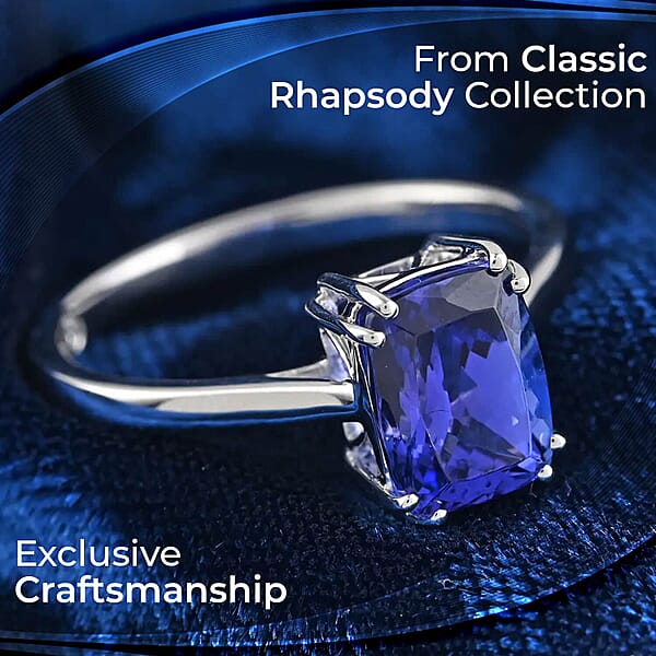 Shop Lc Certified Rhapsody 950 Platinum AAAA Tanzanite And E-F VS Diamond Ring Promise Rings 4.65 Grams 2.50 Ctw