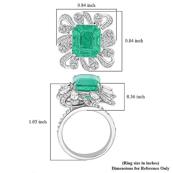 Shop Lc Certified Rhapsody AAAA Ethiopian Emerald Diamond Ring In 950 Platinum 9.30 Ctw