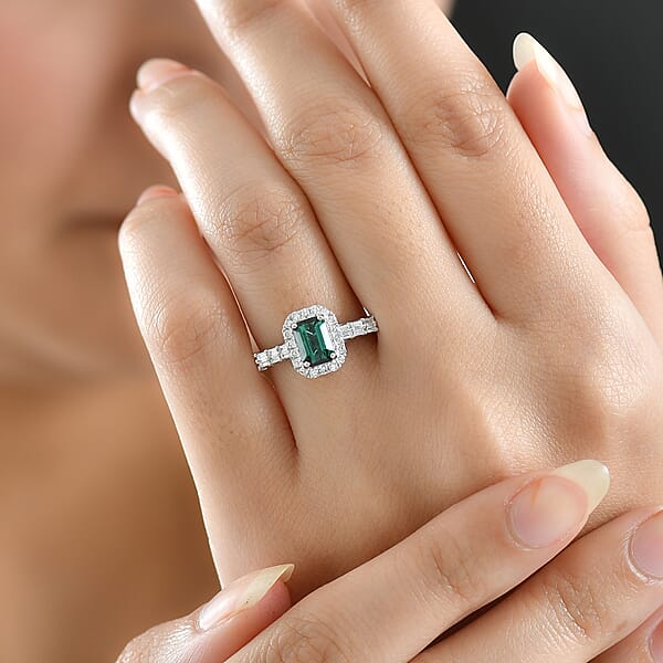 Shop Lc Certified Rhapsody AAAA Pirineu Lagoon Tourmaline Diamond Ring In 950 Platinum 1.45 Ctw