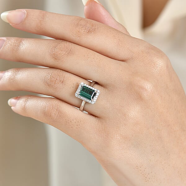 Shop Lc Certified Rhapsody AAAA Pirineu Lagoon Tourmaline Diamond Ring In 950 Platinum 2.51 Ctw