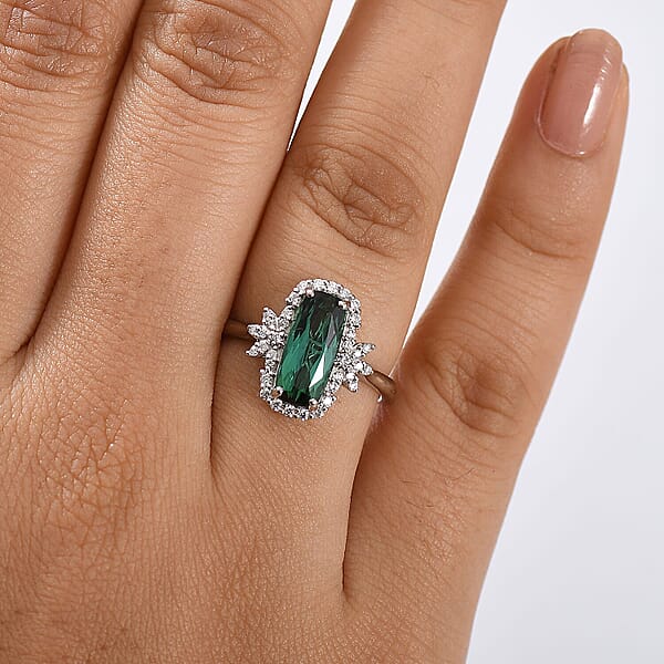 Shop Lc Certified Rhapsody AAAA Santa Rosa Tourmaline Diamond Ring In 950 Platinum 2.62 Ctw