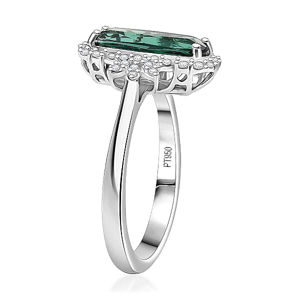 Shop Lc Certified Rhapsody AAAA Santa Rosa Tourmaline Diamond Ring In 950 Platinum 2.62 Ctw